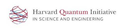 Logo for the Harvard Quantum Initiative in Science and Engineering, featuring a stylized atom with intersecting red and blue lines.
